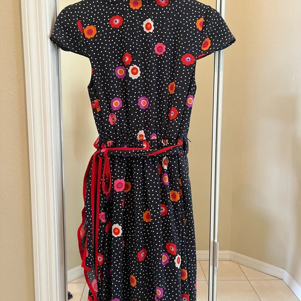 Modcloth blue wrap floral dress - Picture 3 of 3